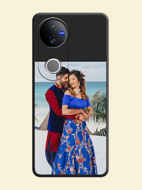 Image Upload With Space Black Color On Custom Soft Matte Mobile Back Cover - Vivo T4R 5G