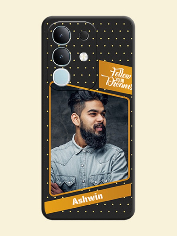 Follow Your Dreams with White Dots On Space Black Custom Soft Matte Mobile Back Cover - Vivo T4x 5G