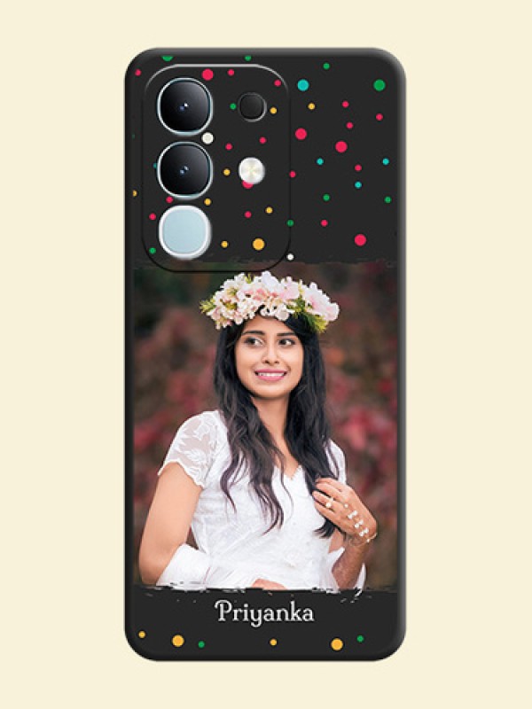 Multicolor Dotted Pattern with Text On Space Black Custom Soft Matte Mobile Back Cover - Vivo T4x 5G