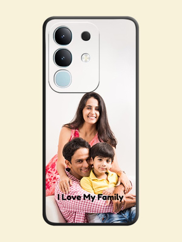 Full Single Pic Upload With Text On Space Black Custom Soft Matte Mobile Back Cover - Vivo T4x 5G