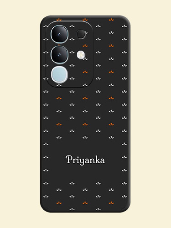 Simple Pattern With Custom Text On Space Black Custom Soft Matte Mobile Back Cover - Vivo T4x 5G