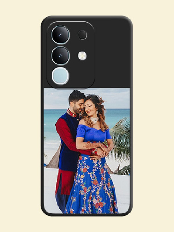 Image Upload With Space Black Color On Custom Soft Matte Mobile Back Cover - Vivo T4X 5G