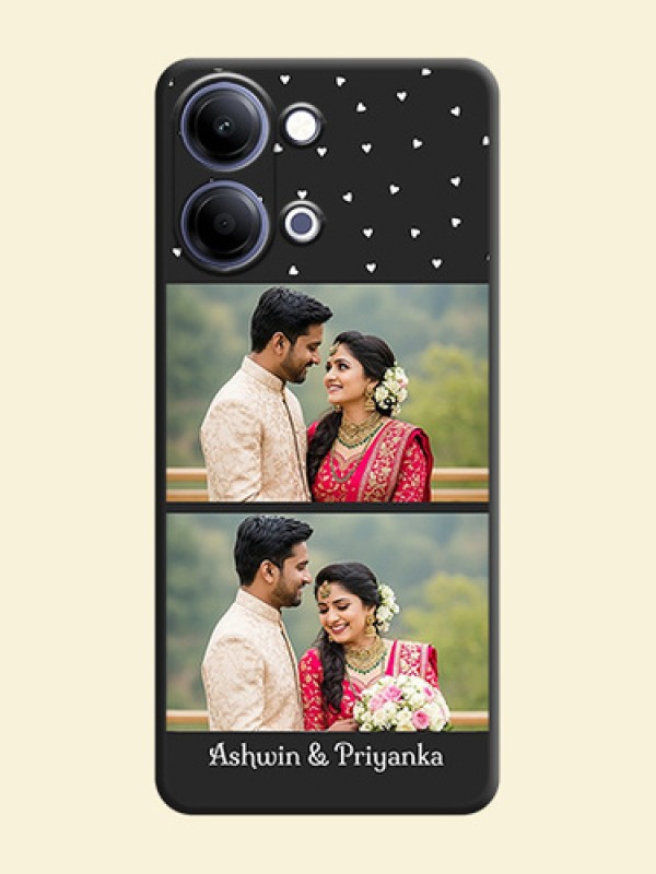 Miniature Love Symbols with Name On Space Black Custom Soft Matte Mobile Back Cover - Vivo T5 Lite 44W 5G