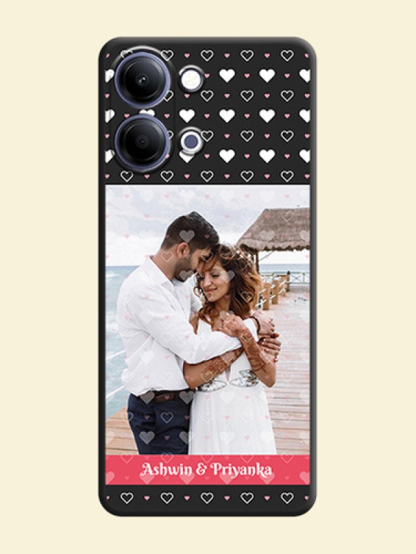 White Color Love Symbols with Text Design on Photo On Space Black Custom Soft Matte Mobile Back Cover - Vivo T5 Lite 44W 5G