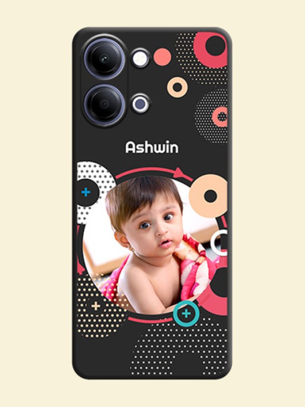 Multicoloured Round Image On Space Black Custom Soft Matte Mobile Back Cover - Vivo T5 Lite 44W 5G
