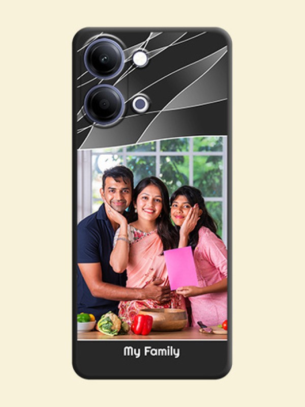 Mixed Wave Lines on Photo On Space Black Custom Soft Matte Mobile Back Cover - Vivo T5 Lite 44W 5G
