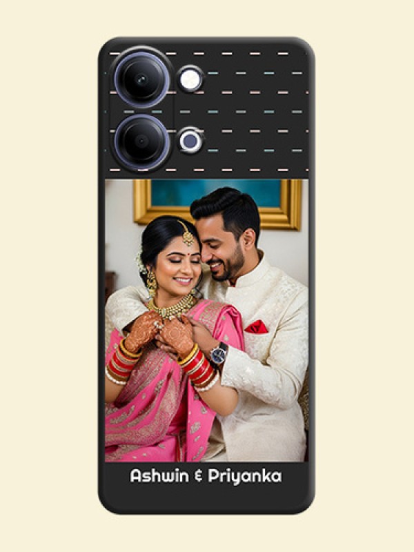 Line Pattern Design with Text On Space Black Custom Soft Matte Mobile Back Cover - Vivo T5 Lite 44W 5G