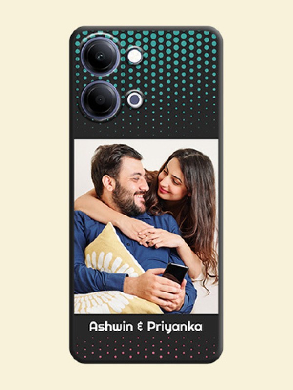 Faded Dots with Grunge Photo Frame and Text On Space Black Custom Soft Matte Mobile Back Cover - Vivo T5 Lite 44W 5G