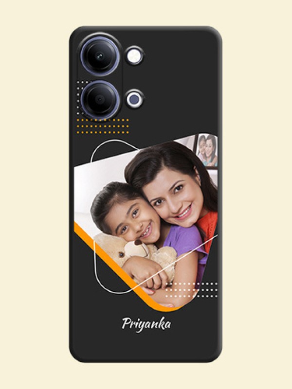 Yellow Triangle on Photo On Space Black Custom Soft Matte Mobile Back Cover - Vivo T5 Lite 44W 5G