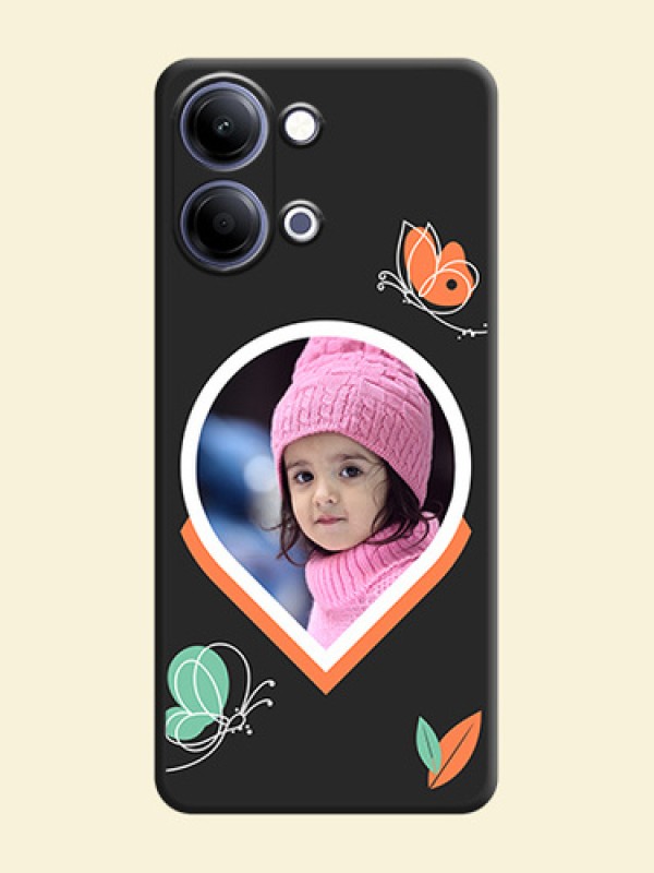 Upload Pic With Simple Butterly Design On Space Black Custom Soft Matte Mobile Back Cover - Vivo T5 Lite 44W 5G