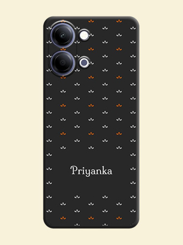 Simple Pattern With Custom Text On Space Black Custom Soft Matte Mobile Back Cover - Vivo T5 Lite 44W 5G