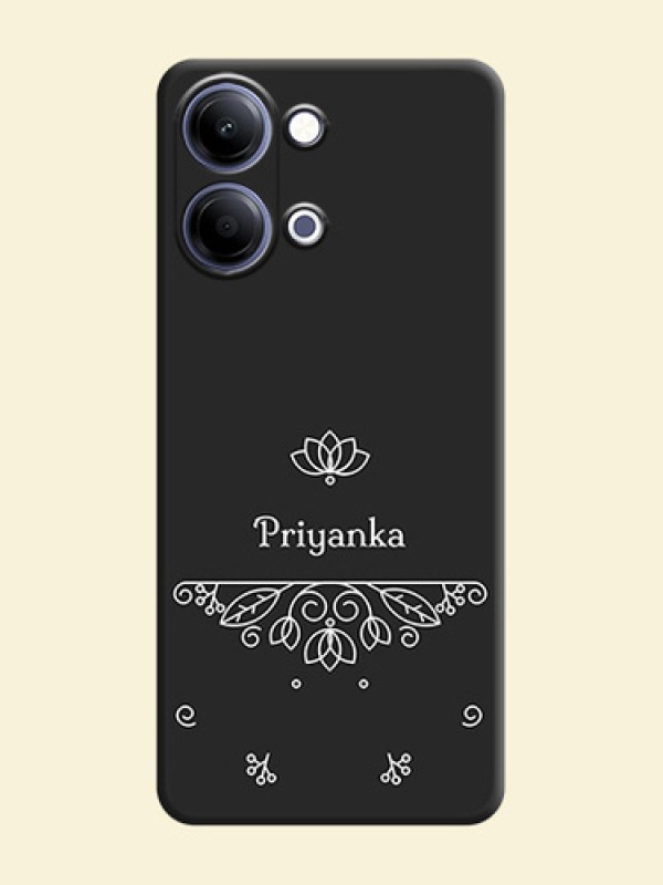 Lotus Garden Custom Text On Space Black Custom Soft Matte Mobile Back Cover - Vivo T5 Lite 44W 5G