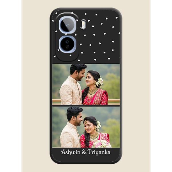 Miniature Love Symbols with Name On Space Black Custom Soft Matte Mobile Back Cover - Vivo T5 Pro 5G Miniature Love Symbols with Name On Space Black Custom Soft Matte Mobile Back Cover - Vivo T5 Pro 5G