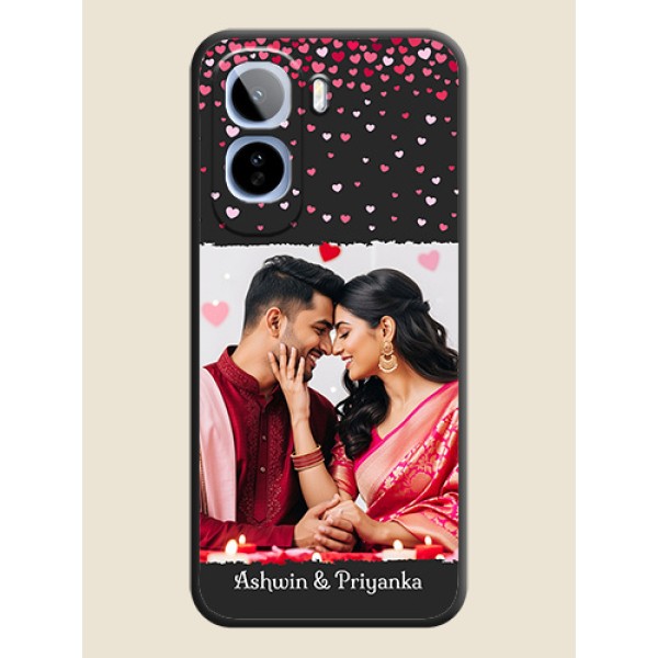 Fall in Love with Your Partner on Photo On Space Black Custom Soft Matte Mobile Back Cover - Vivo T5 Pro 5G Fall in Love with Your Partner on Photo On Space Black Custom Soft Matte Mobile Back Cover - Vivo T5 Pro 5G