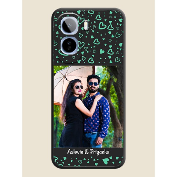 Sea Green Indefinite Love Pattern on Photo On Space Black Custom Soft Matte Mobile Back Cover - Vivo T5 Pro 5G Sea Green Indefinite Love Pattern on Photo On Space Black Custom Soft Matte Mobile Back Cover - Vivo T5 Pro 5G