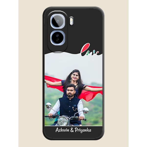 Fall in Love Pattern with Picture on Photo On Space Black Custom Soft Matte Mobile Back Cover - Vivo T5 Pro 5G Fall in Love Pattern with Picture on Photo On Space Black Custom Soft Matte Mobile Back Cover - Vivo T5 Pro 5G