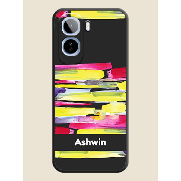 Brush Coloured On Space Black Custom Soft Matte Mobile Back Cover - Vivo T5 Pro 5G Brush Coloured On Space Black Custom Soft Matte Mobile Back Cover - Vivo T5 Pro 5G