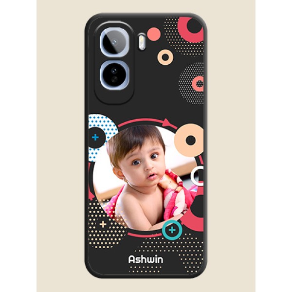 Multicoloured Round Image On Space Black Custom Soft Matte Mobile Back Cover - Vivo T5 Pro 5G Multicoloured Round Image On Space Black Custom Soft Matte Mobile Back Cover - Vivo T5 Pro 5G