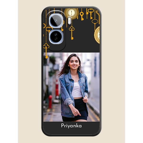 Decorative Design with Text On Space Black Custom Soft Matte Mobile Back Cover - Vivo T5 Pro 5G