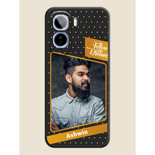 Follow Your Dreams with White Dots On Space Black Custom Soft Matte Mobile Back Cover - Vivo T5 Pro 5G