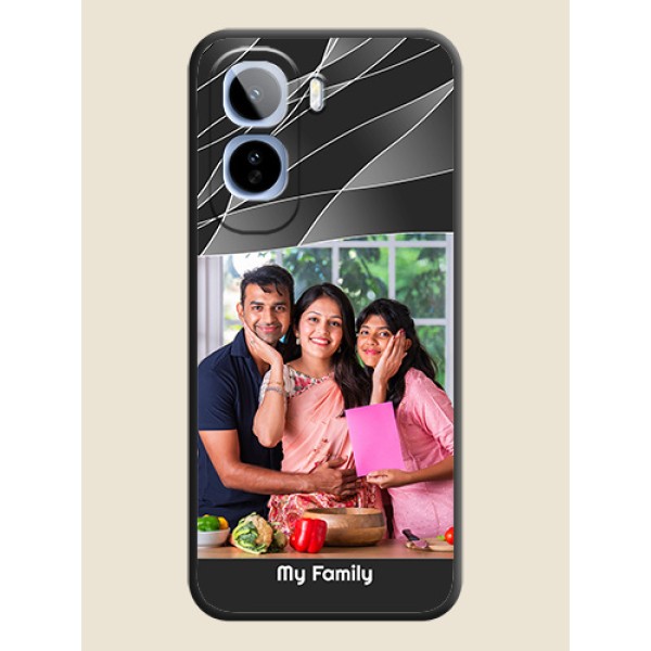 Mixed Wave Lines on Photo On Space Black Custom Soft Matte Mobile Back Cover - Vivo T5 Pro 5G Mixed Wave Lines on Photo On Space Black Custom Soft Matte Mobile Back Cover - Vivo T5 Pro 5G