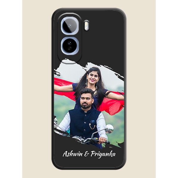 Grunge Brush Strokes on Photo On Space Black Custom Soft Matte Mobile Back Cover - Vivo T5 Pro 5G Grunge Brush Strokes on Photo On Space Black Custom Soft Matte Mobile Back Cover - Vivo T5 Pro 5G
