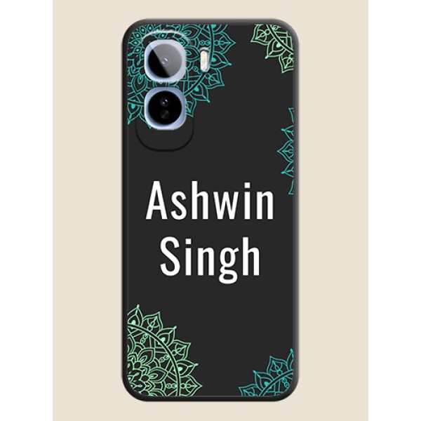Your Name with Floral Design On Space Black Custom Soft Matte Mobile Back Cover - Vivo T5 Pro 5G Your Name with Floral Design On Space Black Custom Soft Matte Mobile Back Cover - Vivo T5 Pro 5G