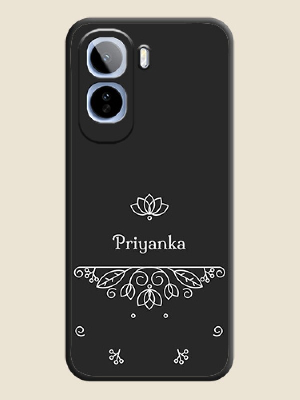 Lotus Garden Custom Text On Space Black Custom Soft Matte Mobile Back Cover - Vivo T5 Pro 5G