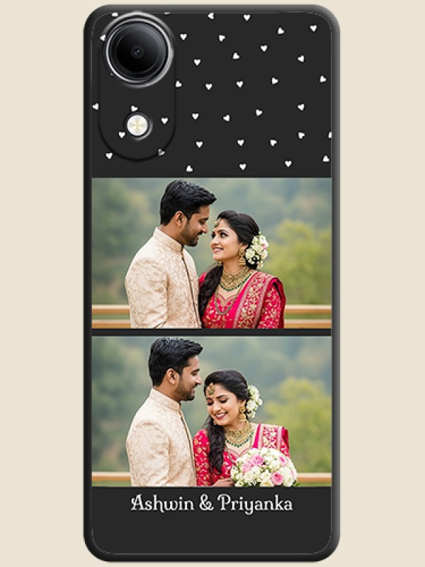 Miniature Love Symbols with Name On Space Black Custom Soft Matte Mobile Back Cover - Vivo T5e 4G