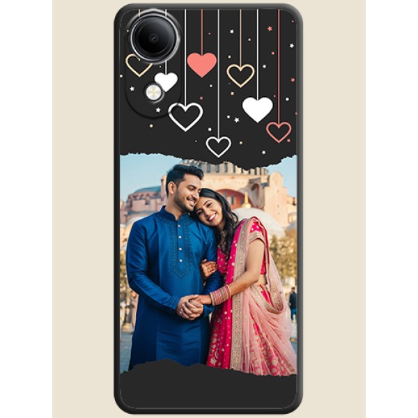 Love Hangings with Splash Wave Picture On Space Black Custom Soft Matte Mobile Back Cover - Vivo T5e 4G Love Hangings with Splash Wave Picture On Space Black Custom Soft Matte Mobile Back Cover - Vivo T5e 4G