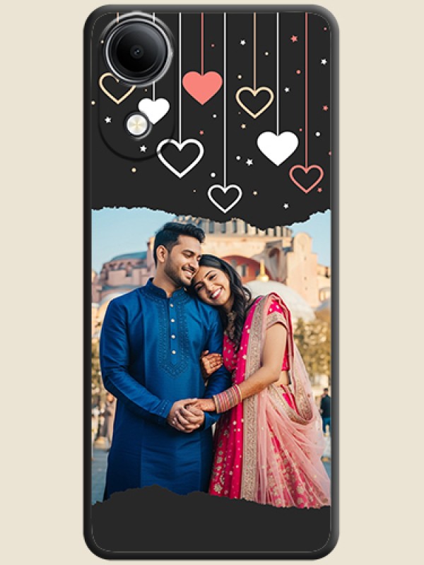 Love Hangings with Splash Wave Picture On Space Black Custom Soft Matte Mobile Back Cover - Vivo T5e 4G