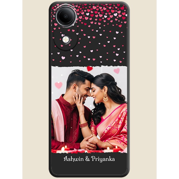 Fall in Love with Your Partner on Photo On Space Black Custom Soft Matte Mobile Back Cover - Vivo T5e 4G Fall in Love with Your Partner on Photo On Space Black Custom Soft Matte Mobile Back Cover - Vivo T5e 4G