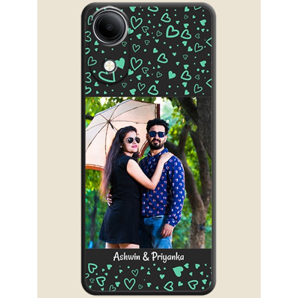 Sea Green Indefinite Love Pattern on Photo On Space Black Custom Soft Matte Mobile Back Cover - Vivo T5e 4G Sea Green Indefinite Love Pattern on Photo On Space Black Custom Soft Matte Mobile Back Cover - Vivo T5e 4G
