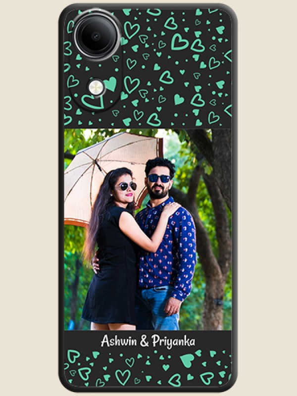 Sea Green Indefinite Love Pattern on Photo On Space Black Custom Soft Matte Mobile Back Cover - Vivo T5e 4G