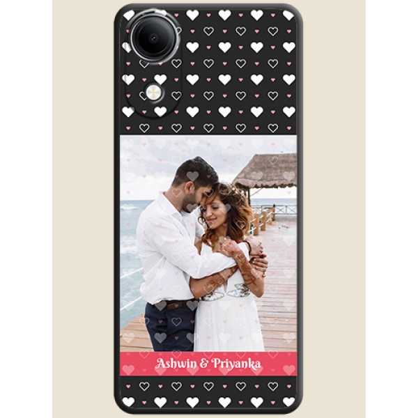 White Color Love Symbols with Text Design on Photo On Space Black Custom Soft Matte Mobile Back Cover - Vivo T5e 4G White Color Love Symbols with Text Design on Photo On Space Black Custom Soft Matte Mobile Back Cover - Vivo T5e 4G