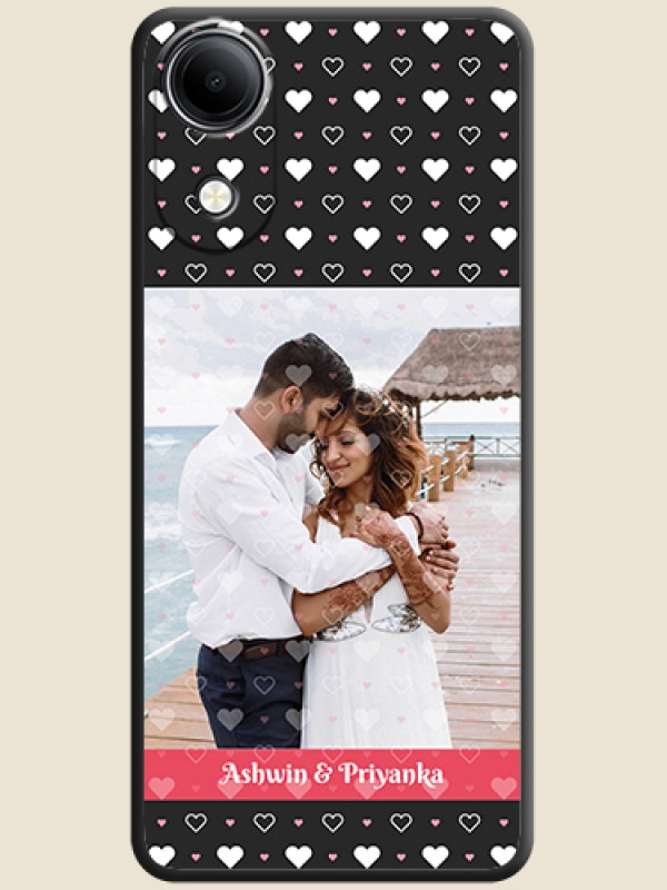 White Color Love Symbols with Text Design on Photo On Space Black Custom Soft Matte Mobile Back Cover - Vivo T5e 4G