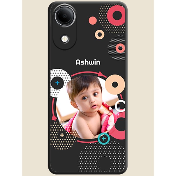 Multicoloured Round Image On Space Black Custom Soft Matte Mobile Back Cover - Vivo T5e 4G Multicoloured Round Image On Space Black Custom Soft Matte Mobile Back Cover - Vivo T5e 4G