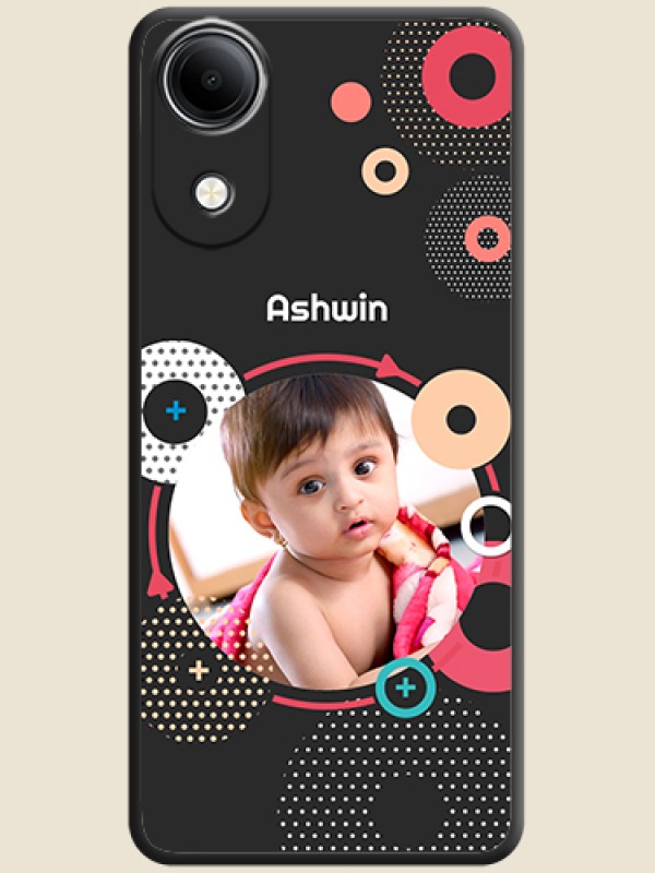 Multicoloured Round Image On Space Black Custom Soft Matte Mobile Back Cover - Vivo T5e 4G
