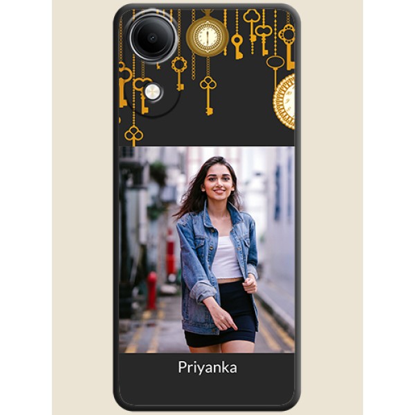 Decorative Design with Text On Space Black Custom Soft Matte Mobile Back Cover - Vivo T5e 4G Decorative Design with Text On Space Black Custom Soft Matte Mobile Back Cover - Vivo T5e 4G