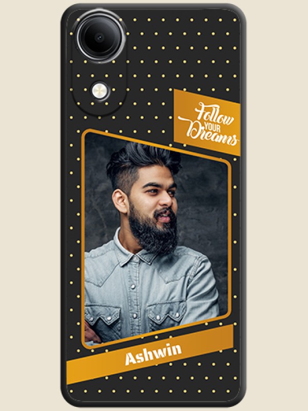 Follow Your Dreams with White Dots On Space Black Custom Soft Matte Mobile Back Cover - Vivo T5e 4G