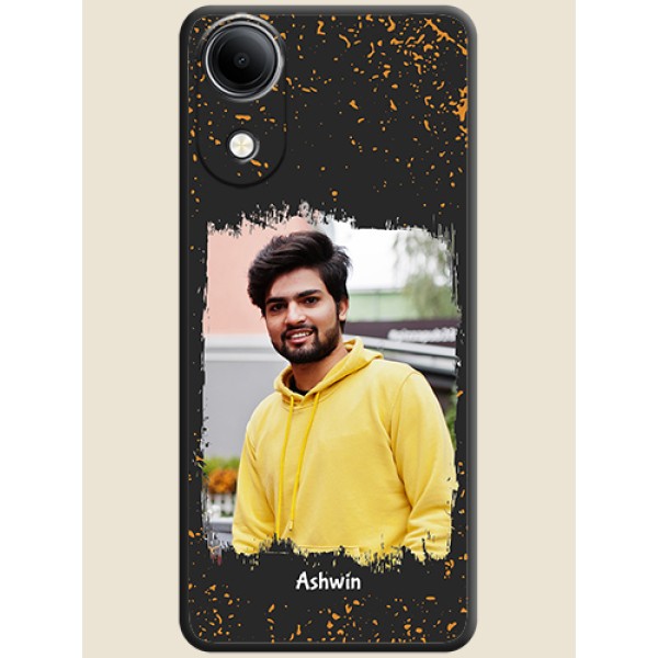 Spray Free Design on Photo On Space Black Custom Soft Matte Mobile Back Cover - Vivo T5e 4G Spray Free Design on Photo On Space Black Custom Soft Matte Mobile Back Cover - Vivo T5e 4G