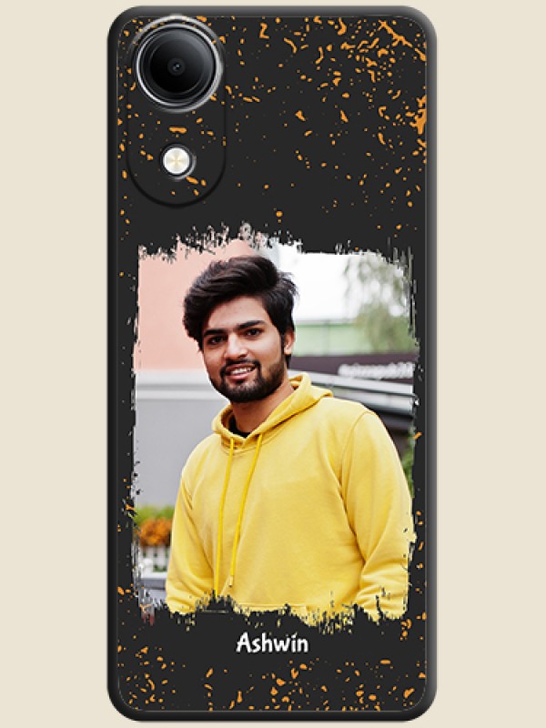 Spray Free Design on Photo On Space Black Custom Soft Matte Mobile Back Cover - Vivo T5e 4G