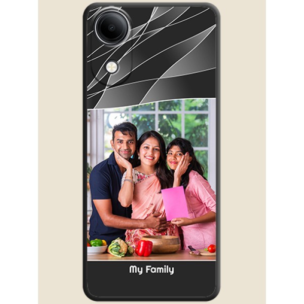 Mixed Wave Lines on Photo On Space Black Custom Soft Matte Mobile Back Cover - Vivo T5e 4G Mixed Wave Lines on Photo On Space Black Custom Soft Matte Mobile Back Cover - Vivo T5e 4G