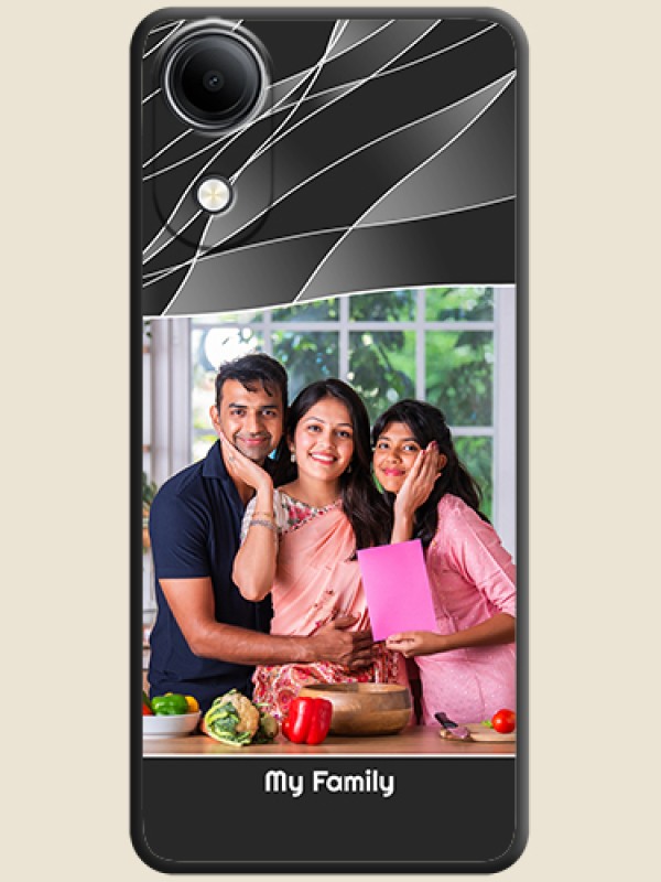 Mixed Wave Lines on Photo On Space Black Custom Soft Matte Mobile Back Cover - Vivo T5e 4G