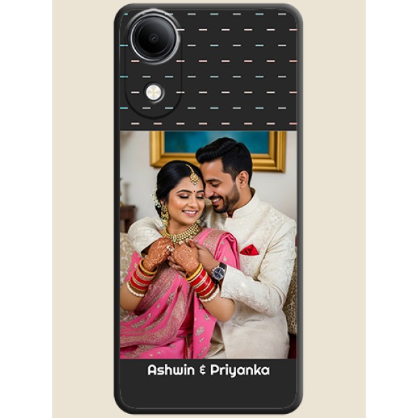 Line Pattern Design with Text On Space Black Custom Soft Matte Mobile Back Cover - Vivo T5e 4G Line Pattern Design with Text On Space Black Custom Soft Matte Mobile Back Cover - Vivo T5e 4G