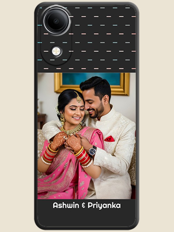Line Pattern Design with Text On Space Black Custom Soft Matte Mobile Back Cover - Vivo T5e 4G