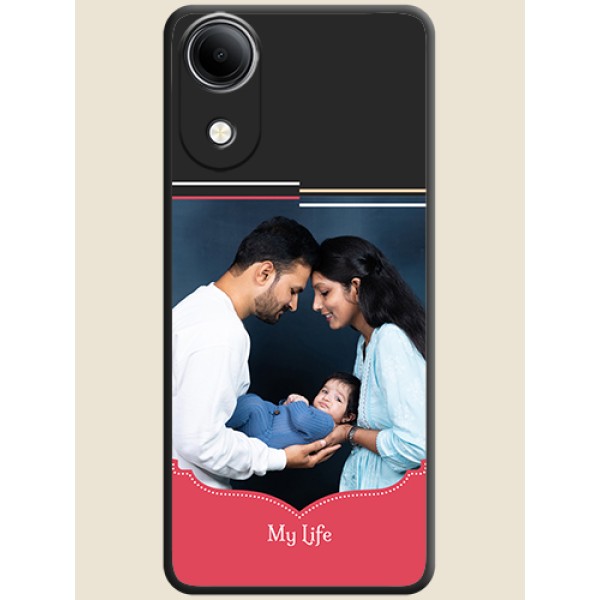 Classic Plain Design with Name On Space Black Custom Soft Matte Mobile Back Cover - Vivo T5e 4G Classic Plain Design with Name On Space Black Custom Soft Matte Mobile Back Cover - Vivo T5e 4G