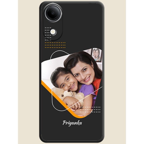 Yellow Triangle on Photo On Space Black Custom Soft Matte Mobile Back Cover - Vivo T5e 4G Yellow Triangle on Photo On Space Black Custom Soft Matte Mobile Back Cover - Vivo T5e 4G