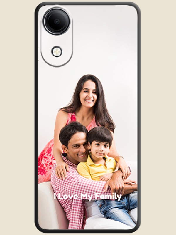 Full Single Pic Upload With Text On Space Black Custom Soft Matte Mobile Back Cover - Vivo T5e 4G