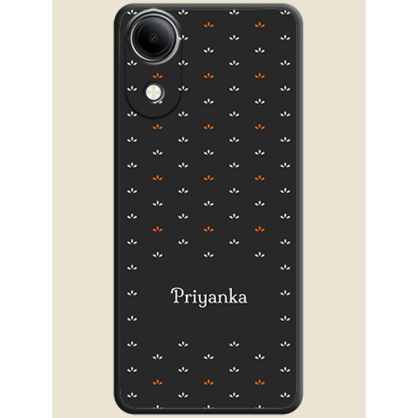 Simple Pattern With Custom Text On Space Black Custom Soft Matte Mobile Back Cover - Vivo T5e 4G Simple Pattern With Custom Text On Space Black Custom Soft Matte Mobile Back Cover - Vivo T5e 4G